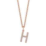 MICHAEL M Necklaces 14K Rose Gold / H Diamond Initial Pendant P141H