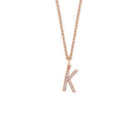 MICHAEL M Necklaces 14K Rose Gold / K Diamond Initial Pendant P141K