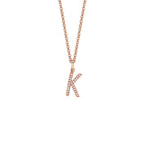 MICHAEL M Necklaces 14K Rose Gold / K Diamond Initial Pendant P141K