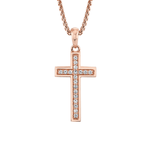 MICHAEL M Necklaces 14K Rose Gold Men's Pave Cross