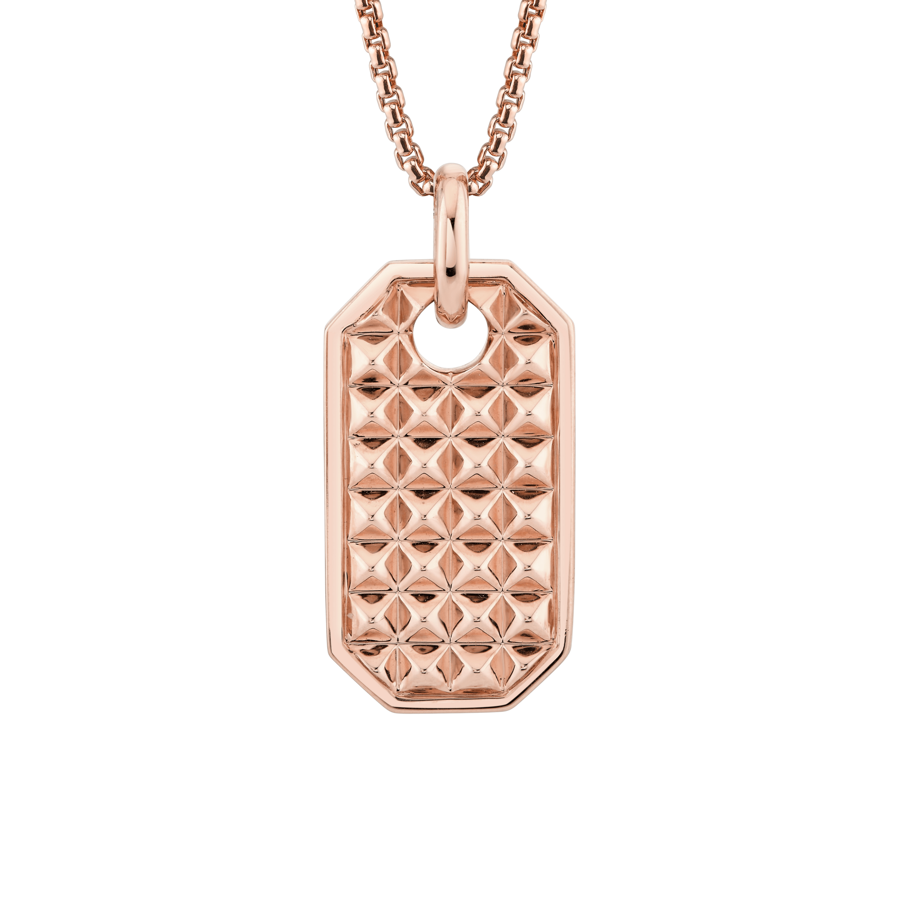 MICHAEL M Necklaces 14K Rose Gold Men's Tetra Dog Tag MP241