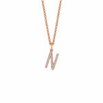 MICHAEL M Necklaces 14K Rose Gold / N Diamond Initial Pendant P141N