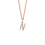 MICHAEL M Necklaces 14K Rose Gold / N Diamond Initial Pendant P141N