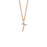 MICHAEL M Necklaces 14K Rose Gold / T Diamond Initial Pendant P141T