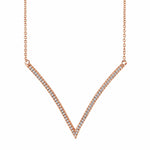 MICHAEL M Necklaces 14K Rose Gold Wide V Diamond Pendant P217