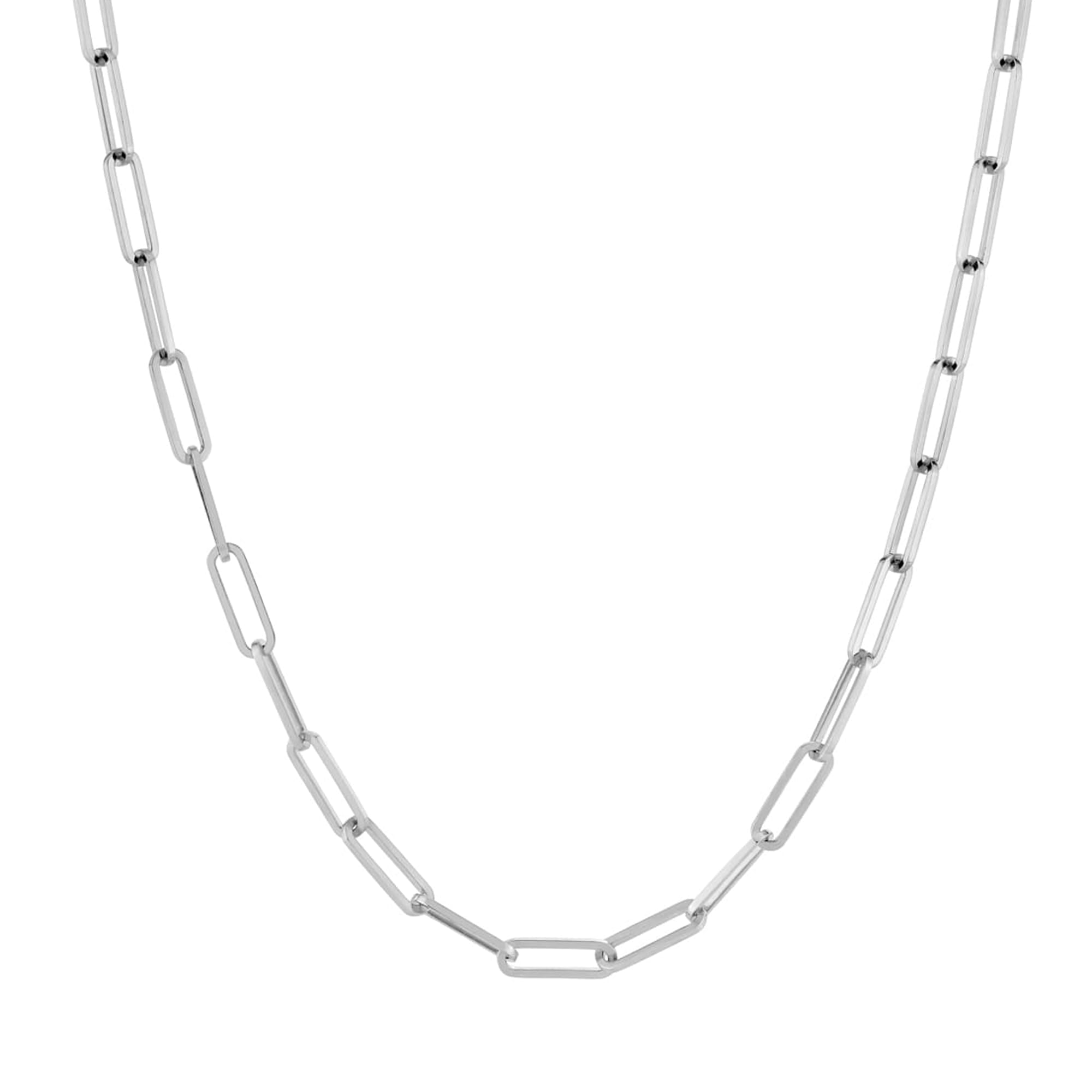 MICHAEL M Necklaces 14K White Gold / 16" 3mm Paperclip Link Chain CN300-16