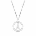 MICHAEL M Necklaces 14K White Gold / A Mini Tetra Initial Medallion P364
