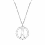 MICHAEL M Necklaces 14K White Gold / A Mini Tetra Initial Medallion P364