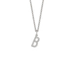MICHAEL M Necklaces 14K White Gold / B Diamond Initial Pendant P141B