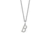 MICHAEL M Necklaces 14K White Gold / B Diamond Initial Pendant P141B