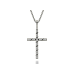 MICHAEL M Necklaces 14K White Gold Box Diamond Cross Pendant MP232