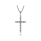 MICHAEL M Necklaces 14K White Gold Box Diamond Cross Pendant MP232