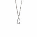 MICHAEL M Necklaces 14K White Gold / C Diamond Initial Pendant P141C