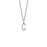 MICHAEL M Necklaces 14K White Gold / C Diamond Initial Pendant P141C