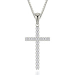 MICHAEL M Necklaces 14K White Gold Classic Diamond Cross Necklace MP232WG