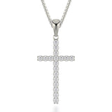 MICHAEL M Necklaces 14K White Gold Classic Diamond Cross Necklace MP232WG