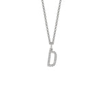 MICHAEL M Necklaces 14K White Gold / D Diamond Initial Pendant P141D
