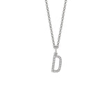 MICHAEL M Necklaces 14K White Gold / D Diamond Initial Pendant P141D