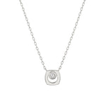 MICHAEL M Necklaces 14K White Gold / Diamond - April Signature Birthstone Necklace CN435DI