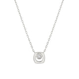 MICHAEL M Necklaces 14K White Gold / Diamond - April Signature Birthstone Necklace CN435DI