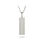 MICHAEL M Necklaces 14K White Gold Diamond Cross Tag Necklace MP233