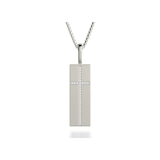 MICHAEL M Necklaces 14K White Gold Diamond Cross Tag Necklace MP233