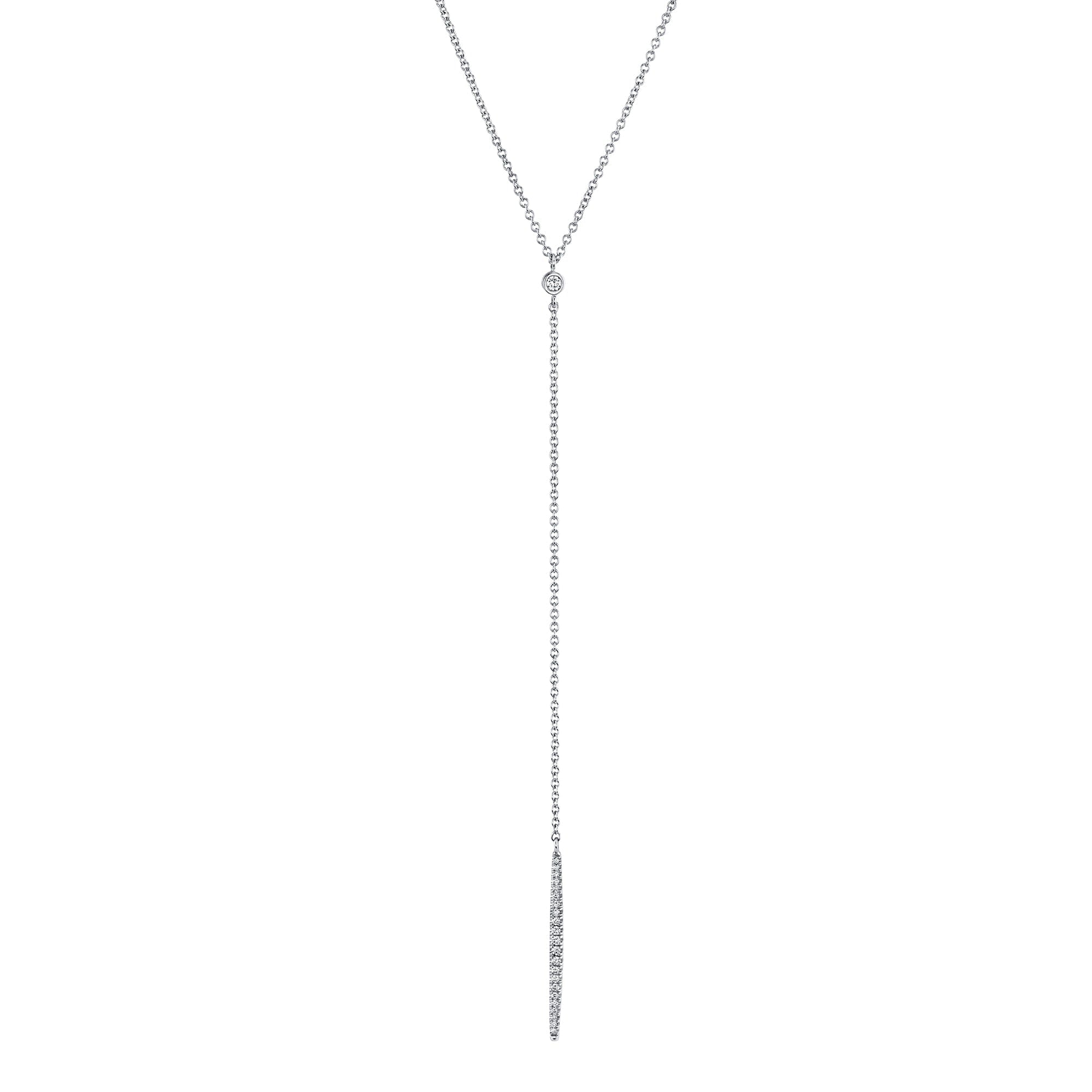 MICHAEL M Necklaces 14K White Gold Diamond Linear Drop Necklace CN216-WG