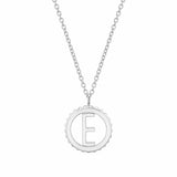 MICHAEL M Necklaces 14K White Gold / E Mini Tetra Initial Medallion P364
