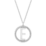 MICHAEL M Necklaces 14K White Gold / E Tetra Pavé Initial Medallion P367
