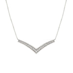 MICHAEL M Necklaces 14K White Gold Europa Chevron Necklace CN399-14WYG