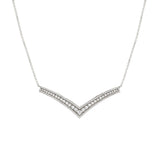 MICHAEL M Necklaces 14K White Gold Europa Chevron Necklace CN399-14WYG