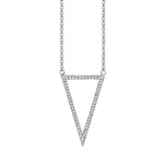 MICHAEL M Necklaces 14K White Gold Geometric Triangle Diamond Pendant P226WG