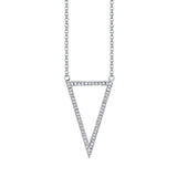 MICHAEL M Necklaces 14K White Gold Geometric Triangle Diamond Pendant P226WG