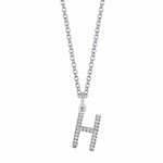 MICHAEL M Necklaces 14K White Gold / H Diamond Initial Pendant P141H