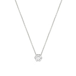 MICHAEL M Necklaces 14K White Gold Hex Halo Solitaire Necklace P425-1.5