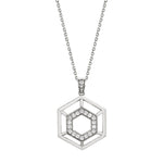 MICHAEL M Necklaces 14K White Gold Hex Truss Pendant P510