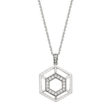 MICHAEL M Necklaces 14K White Gold Hex Truss Pendant P510