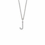 MICHAEL M Necklaces 14K White Gold / J Diamond Initial Pendant P141J