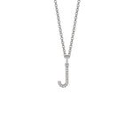 MICHAEL M Necklaces 14K White Gold / J Diamond Initial Pendant P141J