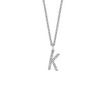 MICHAEL M Necklaces 14K White Gold / K Diamond Initial Pendant P141K