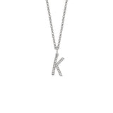 MICHAEL M Necklaces 14K White Gold / K Diamond Initial Pendant P141K