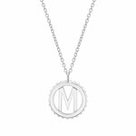 MICHAEL M Necklaces 14K White Gold / M Mini Tetra Initial Medallion P364
