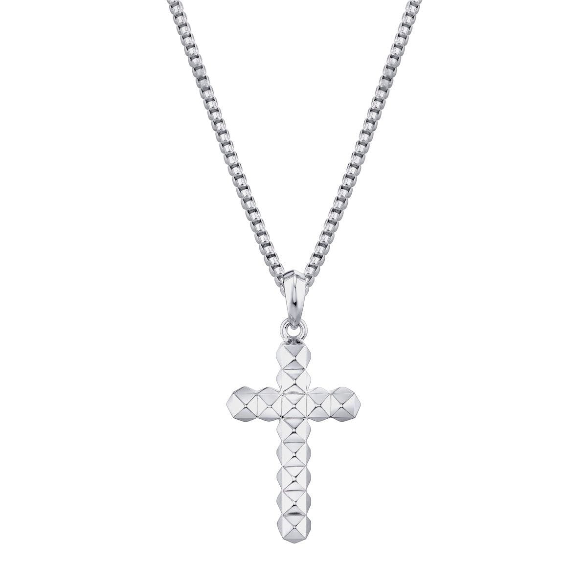 MICHAEL M Necklaces 14K White Gold Men's 3D Tetra Cross