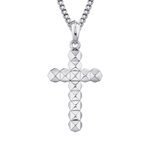 MICHAEL M Necklaces 14K White Gold Men's 3D Tetra Cross