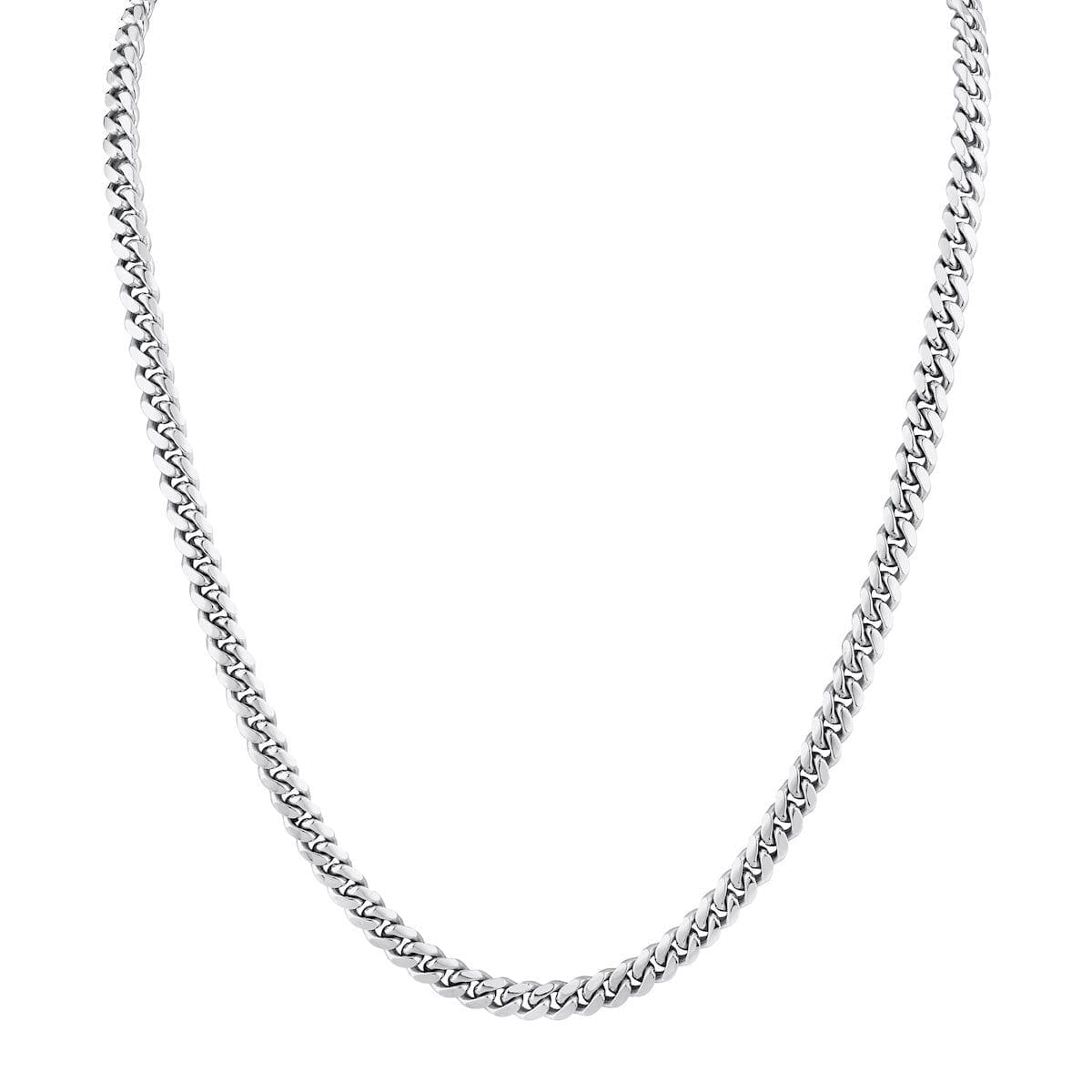 MICHAEL M Necklaces 14K White Gold Men's Cuban Chain Necklace MC102