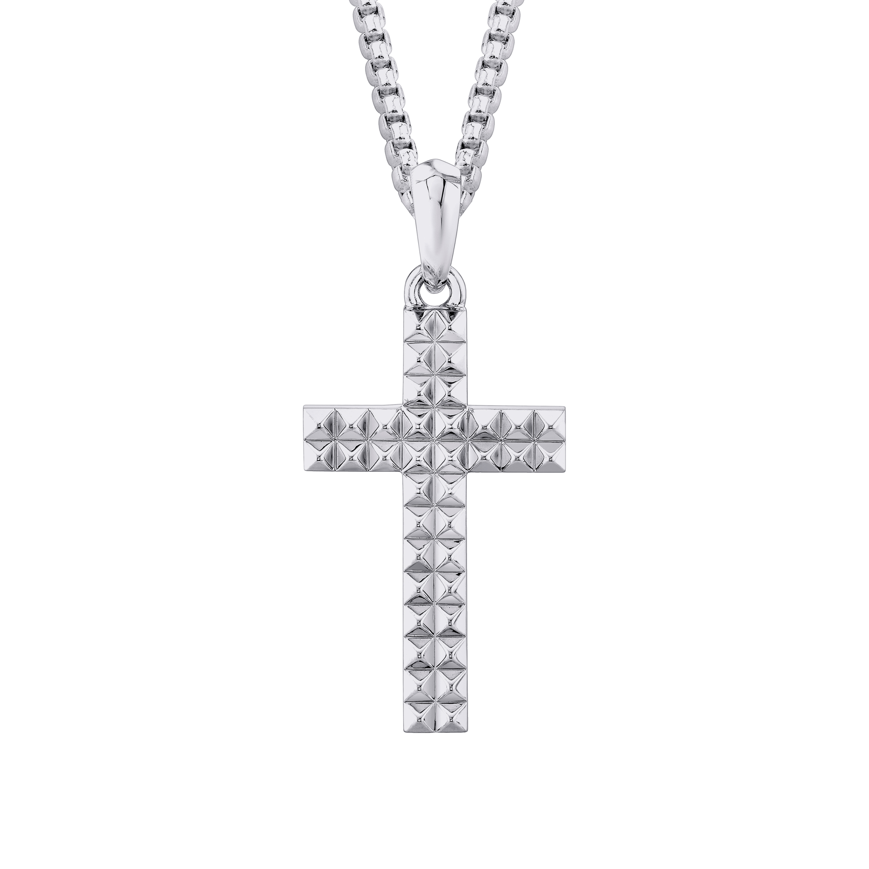 MICHAEL M Necklaces 14K White Gold Men's Tetra Cross MP238