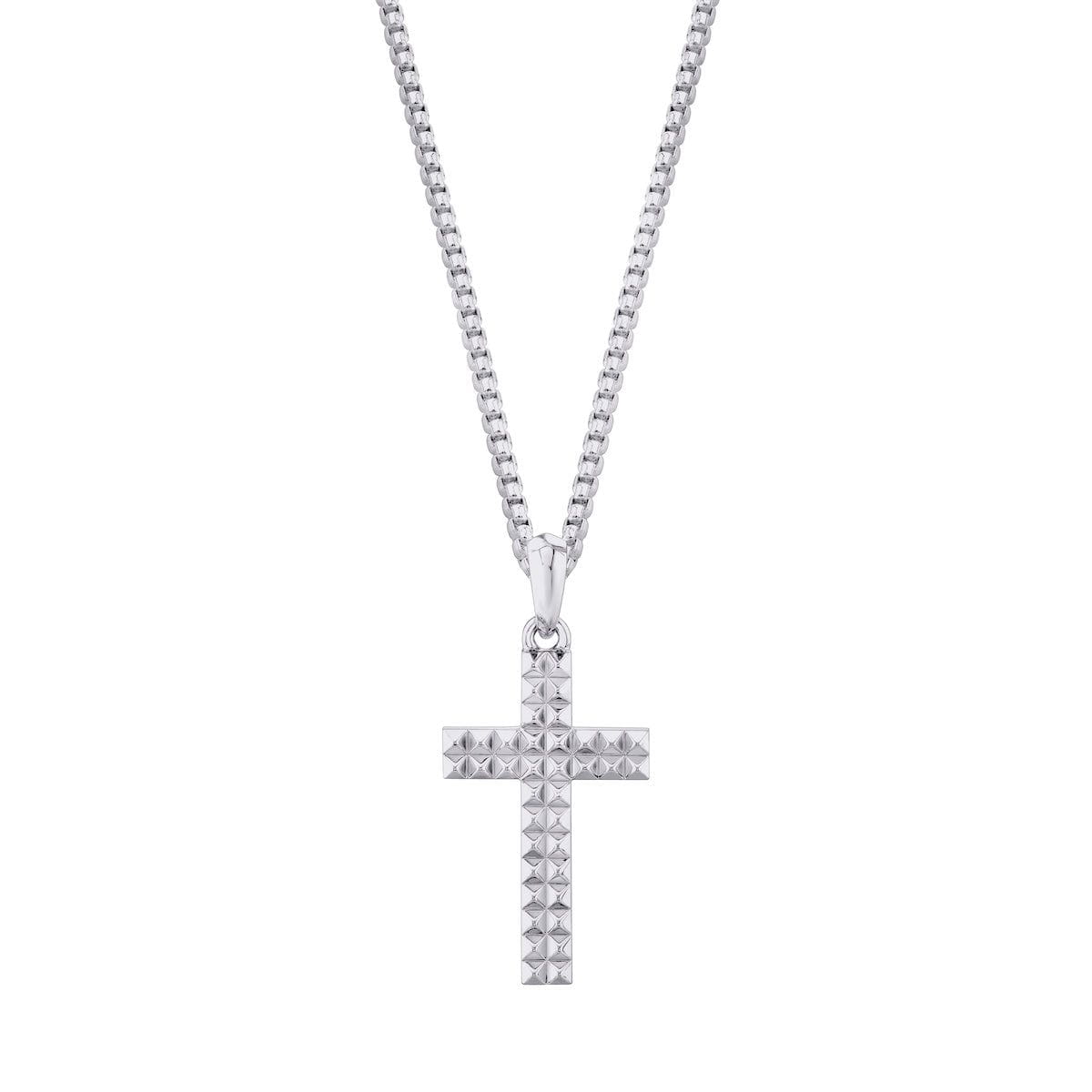 MICHAEL M Necklaces 14K White Gold Men's Tetra Cross