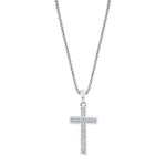 MICHAEL M Necklaces 14K White Gold Men's Tetra Pave Cross