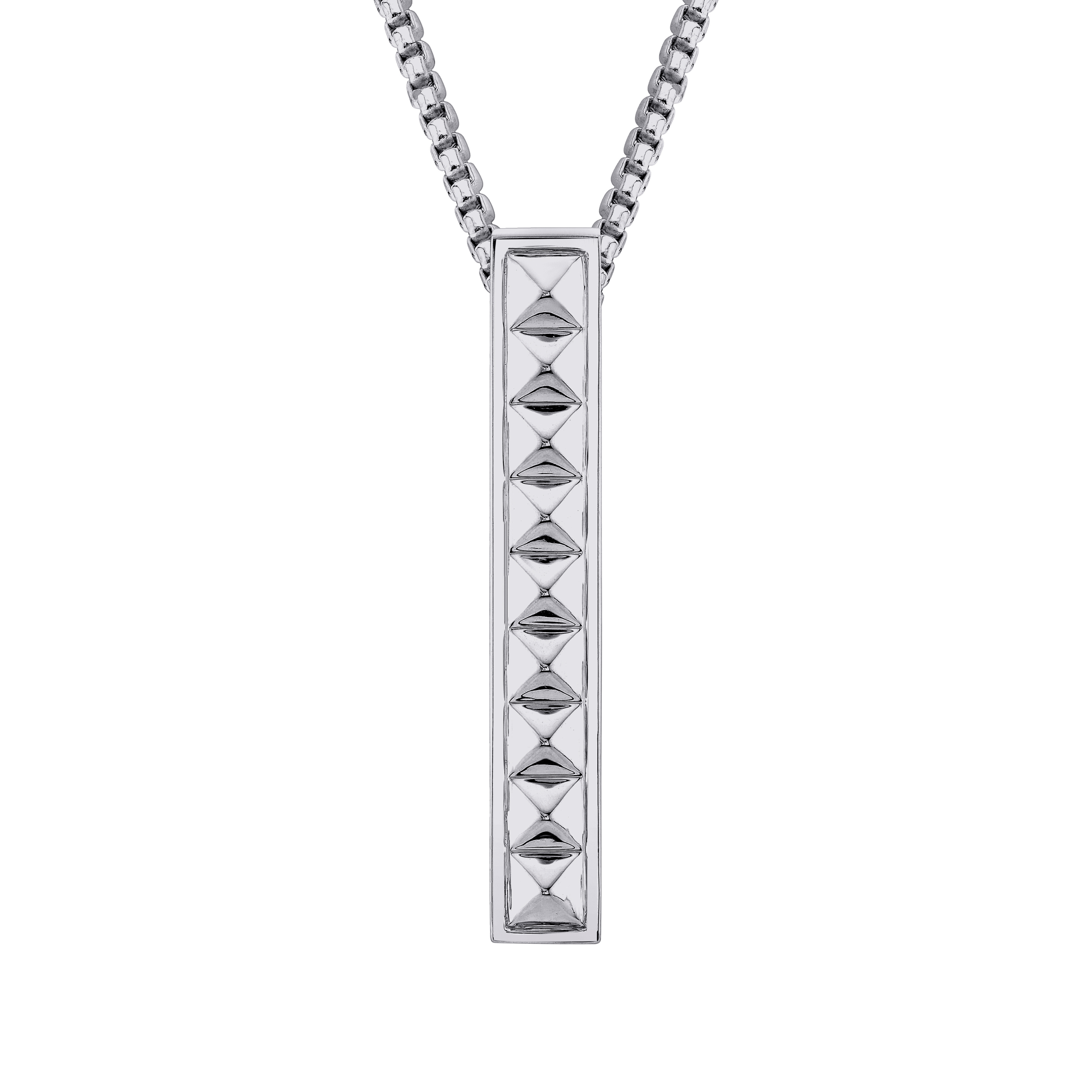 MICHAEL M Necklaces 14K White Gold Men's Tetra Pillar Necklace MP237