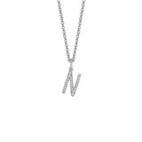 MICHAEL M Necklaces 14K White Gold / N Diamond Initial Pendant P141N